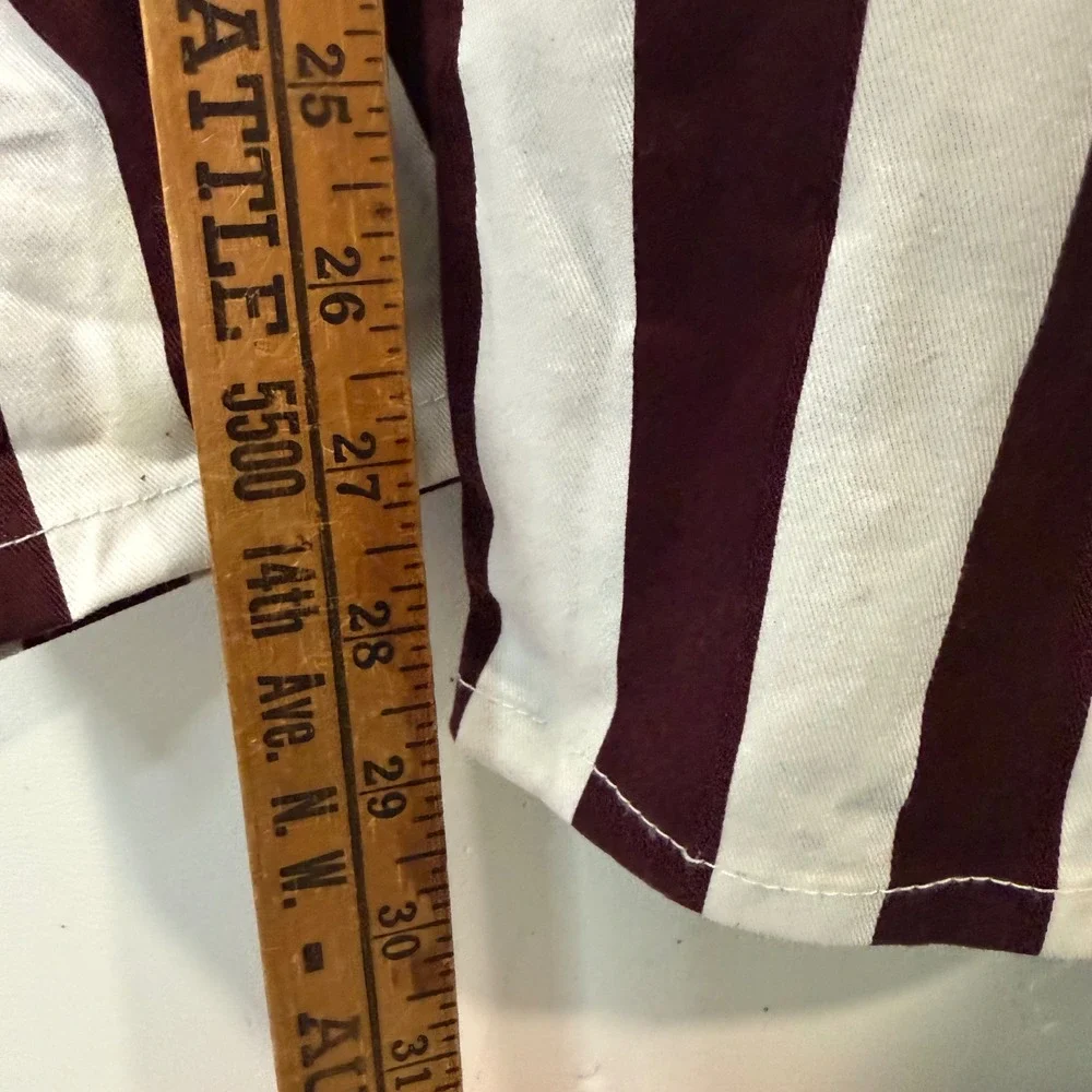 Game Bibs Adult Unisex Overalls XS Maroon White Stripe Fan Gear Tailgate College